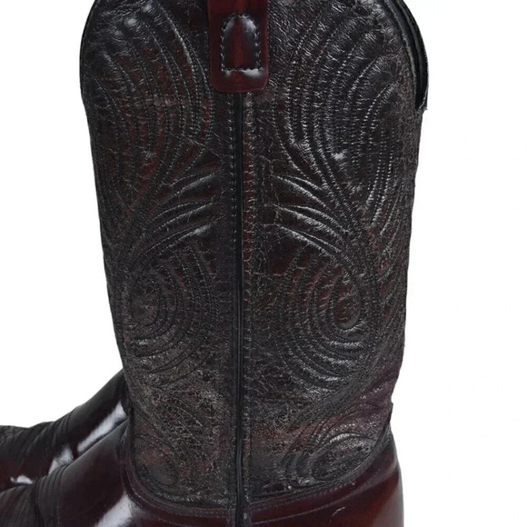 Laredo Dark Cherry Red Leather  Cowboy Boots Western Size 7.5 D - Picture 4 of 16